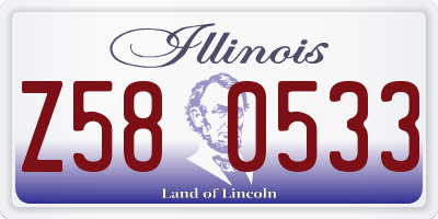 IL license plate Z580533