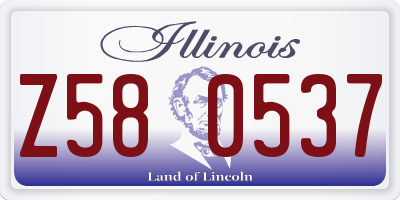 IL license plate Z580537