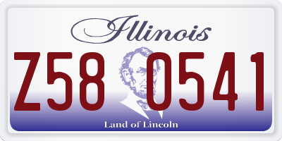 IL license plate Z580541