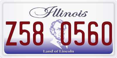 IL license plate Z580560