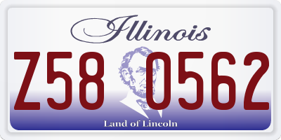 IL license plate Z580562