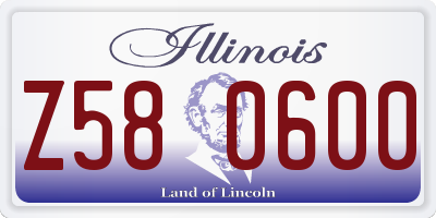 IL license plate Z580600