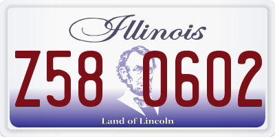IL license plate Z580602