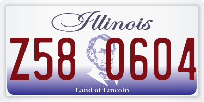 IL license plate Z580604