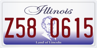 IL license plate Z580615