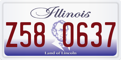 IL license plate Z580637