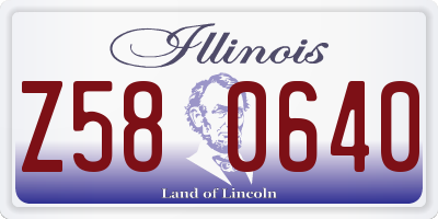 IL license plate Z580640
