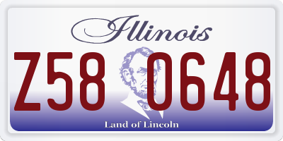 IL license plate Z580648
