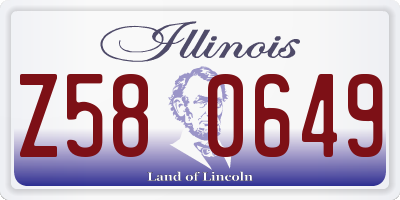 IL license plate Z580649