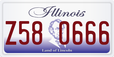 IL license plate Z580666
