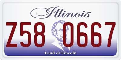 IL license plate Z580667