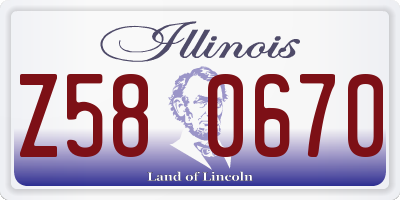 IL license plate Z580670