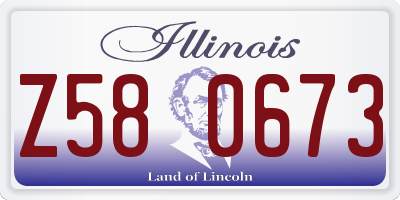 IL license plate Z580673