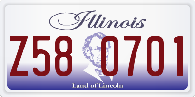 IL license plate Z580701