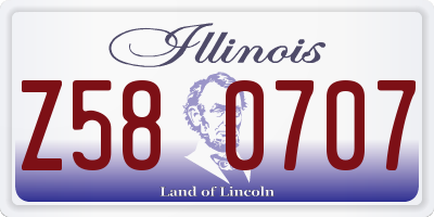 IL license plate Z580707