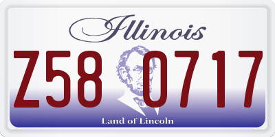 IL license plate Z580717