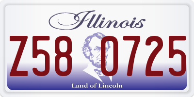 IL license plate Z580725