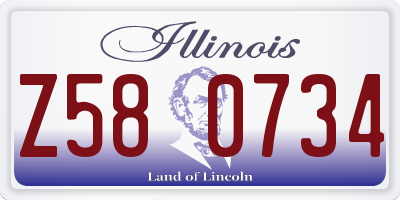 IL license plate Z580734