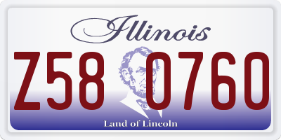 IL license plate Z580760
