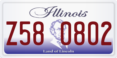IL license plate Z580802