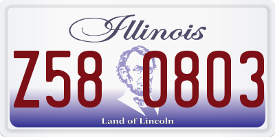 IL license plate Z580803