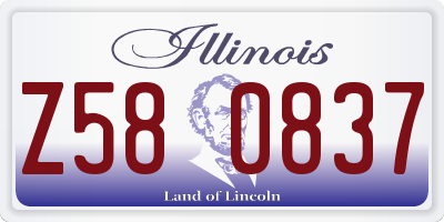 IL license plate Z580837