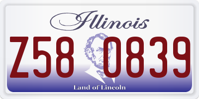 IL license plate Z580839