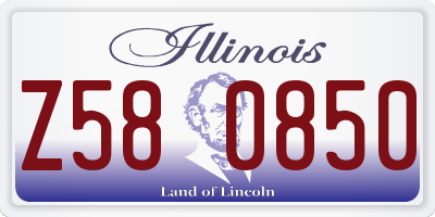 IL license plate Z580850