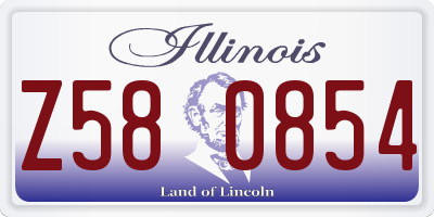 IL license plate Z580854