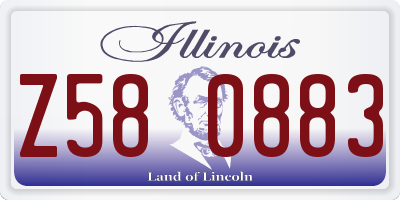IL license plate Z580883