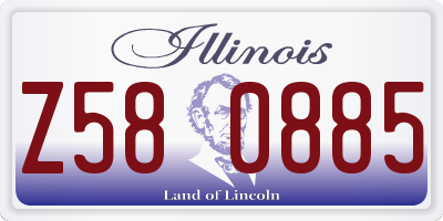 IL license plate Z580885