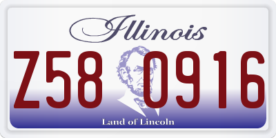 IL license plate Z580916