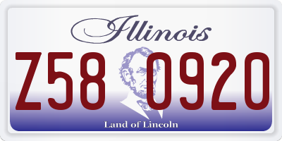 IL license plate Z580920
