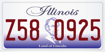 IL license plate Z580925
