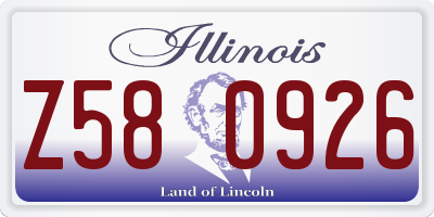 IL license plate Z580926