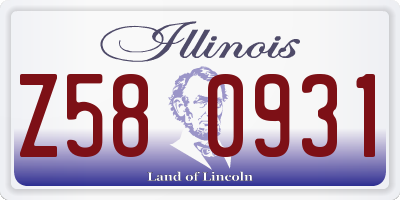 IL license plate Z580931