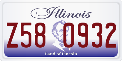 IL license plate Z580932