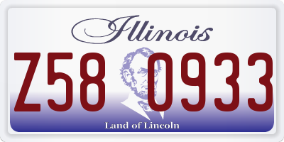 IL license plate Z580933