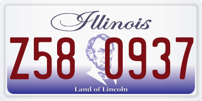 IL license plate Z580937