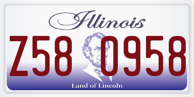 IL license plate Z580958