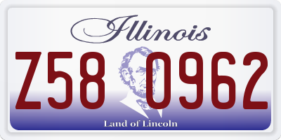 IL license plate Z580962