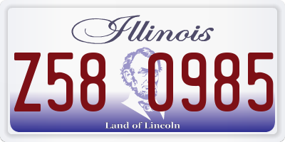 IL license plate Z580985