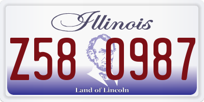 IL license plate Z580987
