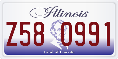 IL license plate Z580991
