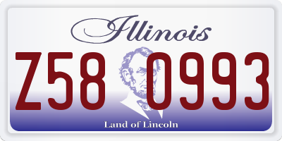 IL license plate Z580993