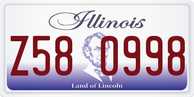 IL license plate Z580998
