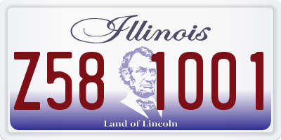 IL license plate Z581001