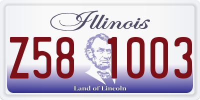 IL license plate Z581003