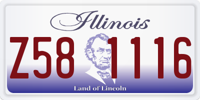 IL license plate Z581116