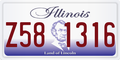 IL license plate Z581316